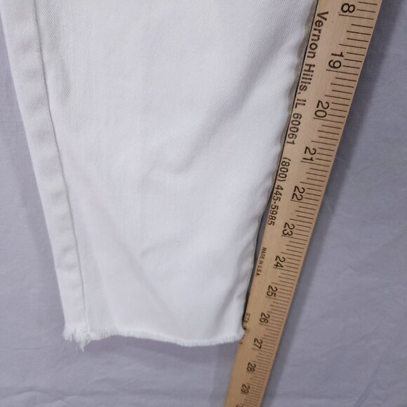 Mother Jeans Women’s 27 Mid Waisted Looker Ankle Fray Glass Slipper White - Picture 10 of 14